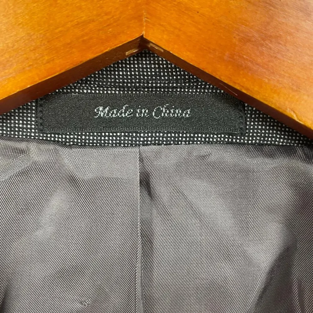 Lauren Ralph Lauren Blazer 46R Slate Gray 100% Wool Single Breast 4 Button Cuff